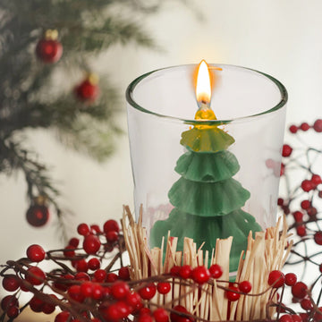 Glass Christmas Tree Candle In Jar