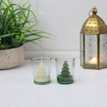 Glass Christmas Tree Candle In Jar