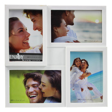 White Plastic Photo Frame 4 Multi Picture Frames Collage Shabby Home Decor New