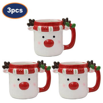 3Pcs Christmas Reindeer Coffee Mug