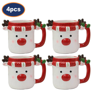 4Pcs Christmas Reindeer Coffee Mug
