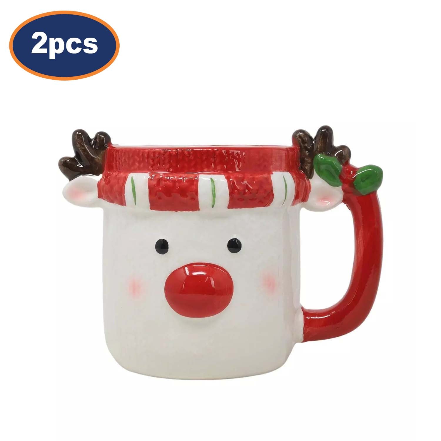 2Pcs Christmas Reindeer Coffee Mug