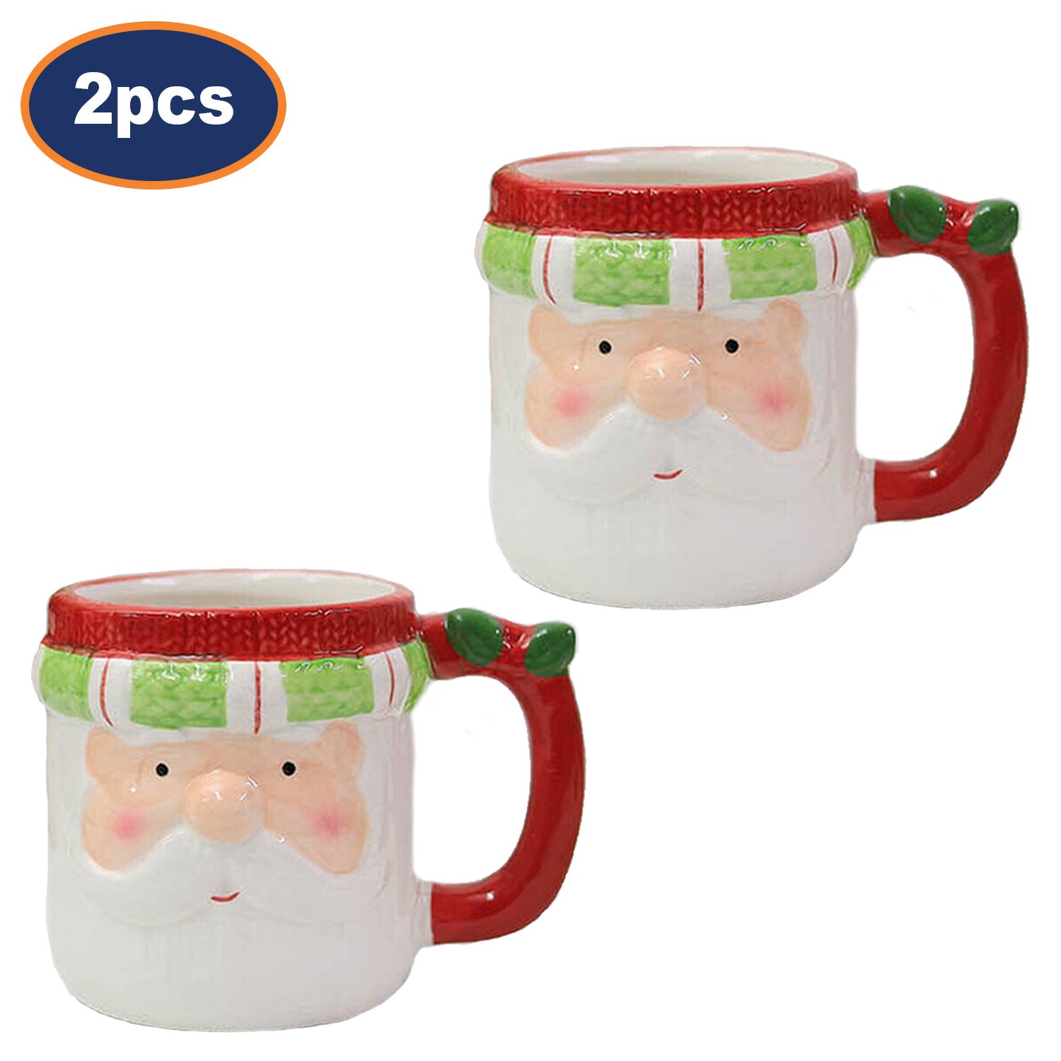 2Pcs Christmas Santa Coffee Mug