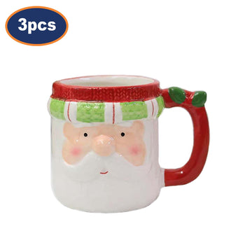 3Pcs Christmas Santa Coffee Mug