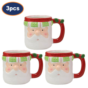 3Pcs Christmas Santa Coffee Mug