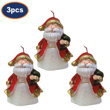 3Pcs Santa Claus Figure Christmas Candle