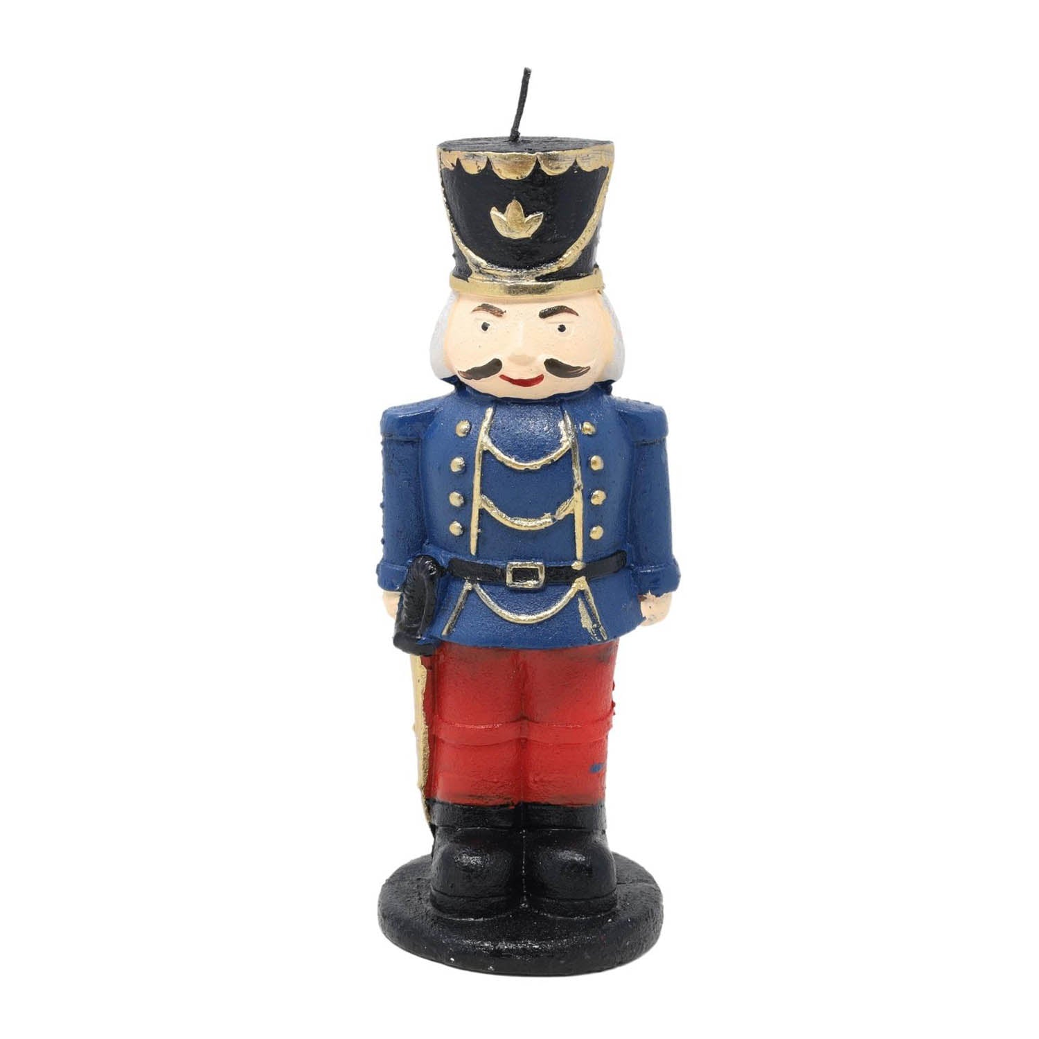 Blue Nutcracker Figure Christmas Candle