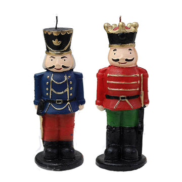 Blue & Red Nutcracker Figure Christmas Candle