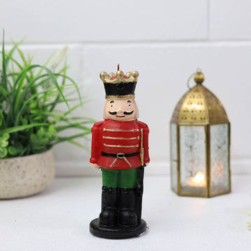 Red Nutcracker Figure Christmas Candle