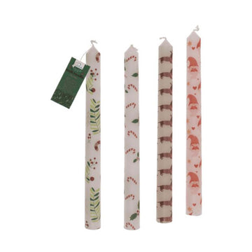 4Pcs Decorative Stick Taper Dinner Candle Set