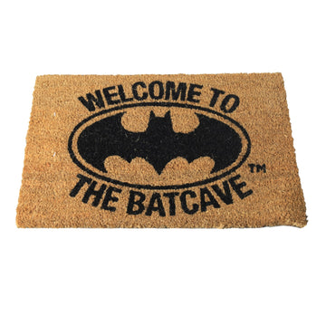 40x60cm Rubber Backing Brown Coir Woven Batman Door Mat