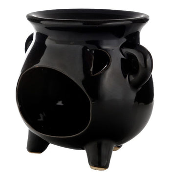 3Pcs Black Ceramic Cauldron Oil Burner Warmer