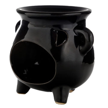 2Pcs Black Ceramic Cauldron Oil Burner Warmer