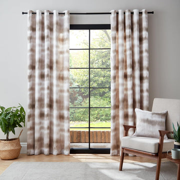 Catherine Lansfield Ombre Texture Thermal Curtains, 46x54", Natural