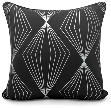 Soft Onyx Foil Print Decorative Sofa Scatter Cushion Cover - Black