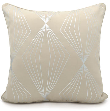 Soft Onyx Foil Print Decorative Sofa Scatter Filled Cushion - Cream