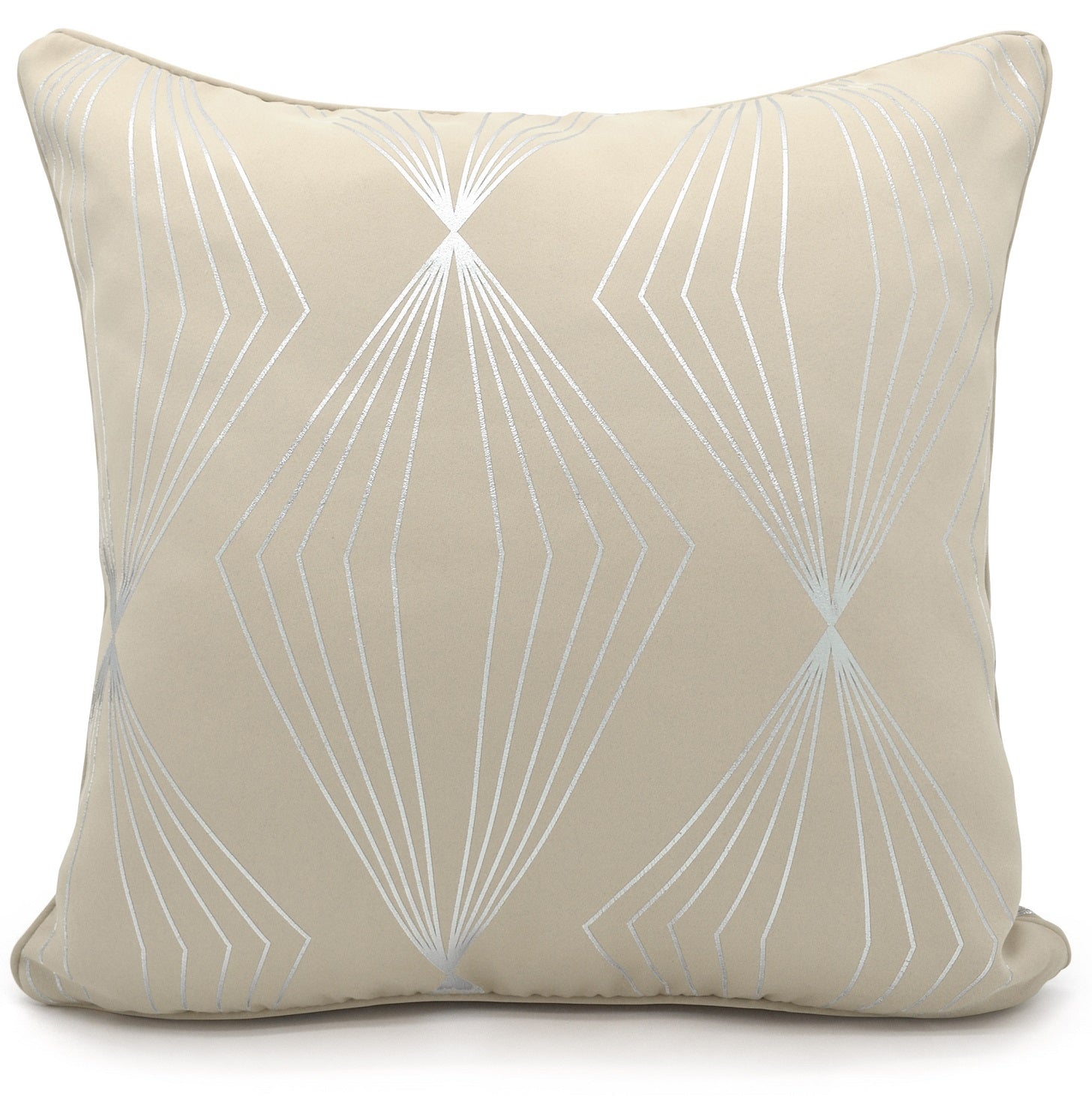 Soft Onyx Foil Print Decorative Sofa Scatter Filled Cushion - Cream