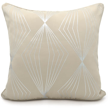 Soft Onyx Foil Print Decorative Sofa Scatter Cushion Cover - Cream