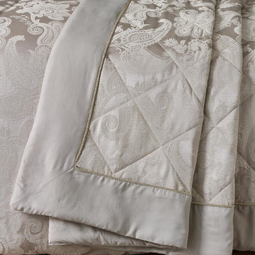 Catherine Lansfield Opulent Jacquard Quilted Bedspread, 240x260cm, Champagne
