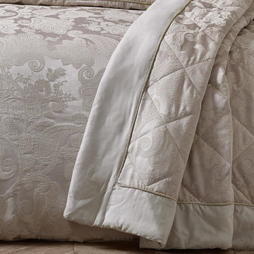 Catherine Lansfield Opulent Jacquard Quilted Bedspread, 240x260cm, Champagne