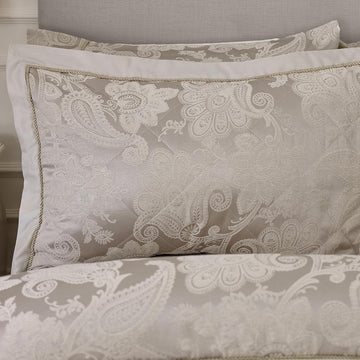 Catherine Lansfield Opulent Jacquard Pillow Shams, Pair, Champagne