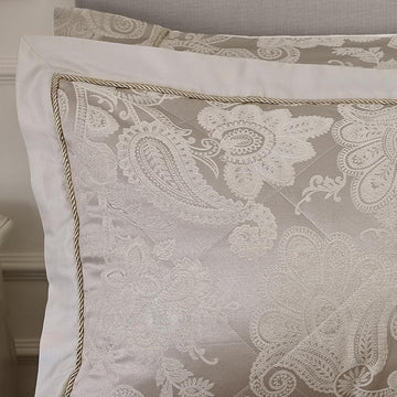 Catherine Lansfield Opulent Jacquard Pillow Shams, Pair, Champagne