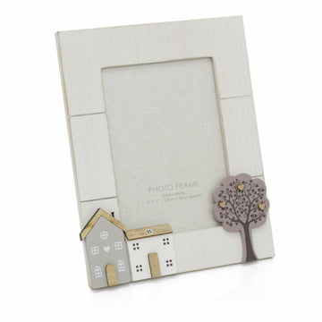 5'x7'  Wooden House & Tree Picture Frame