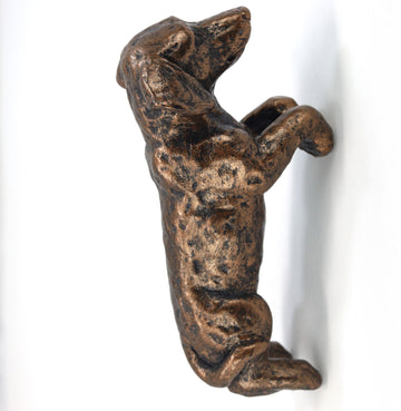 Polyresin Brass Effect Hound Sculpture Plant Hanger