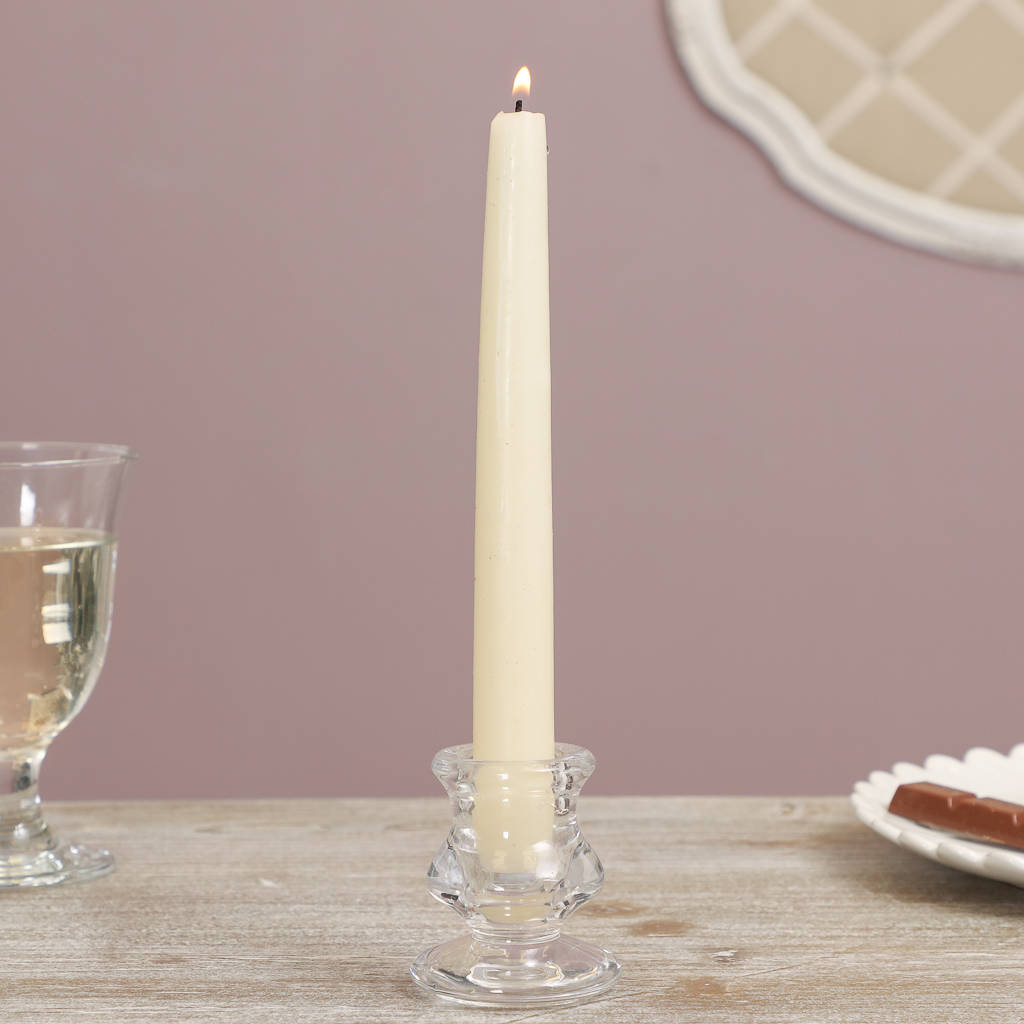 Clear Glass Round Candle Holder