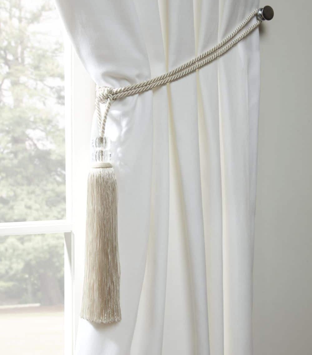 2 x Dual Crystal Tasselled Tieback - Orla Cream