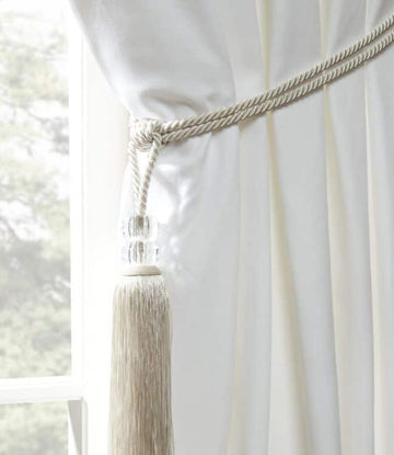 2 x Dual Crystal Tasselled Tieback - Orla Cream