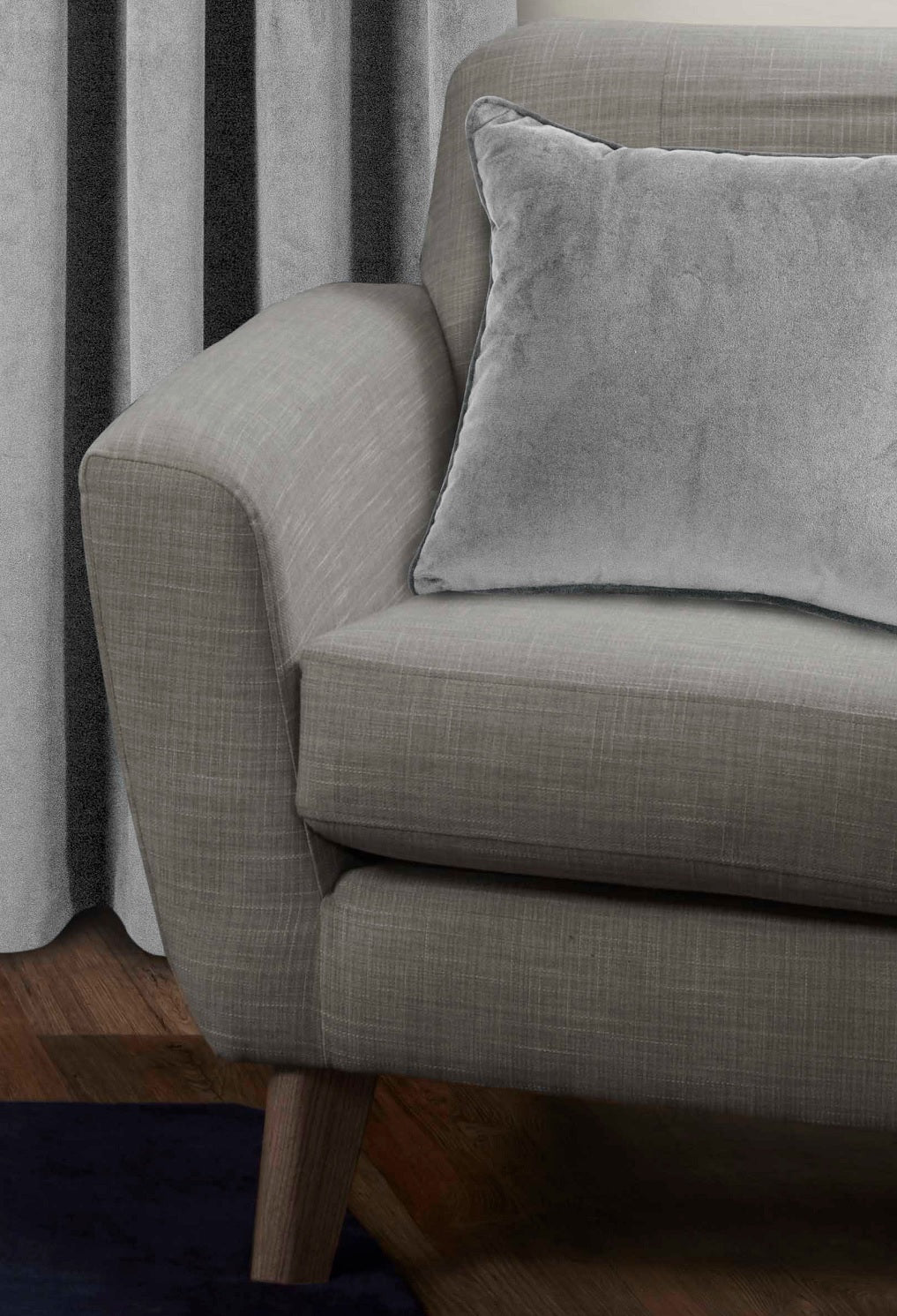 Oxford Velvet Cushion Cover 43x43cm - Slate Grey