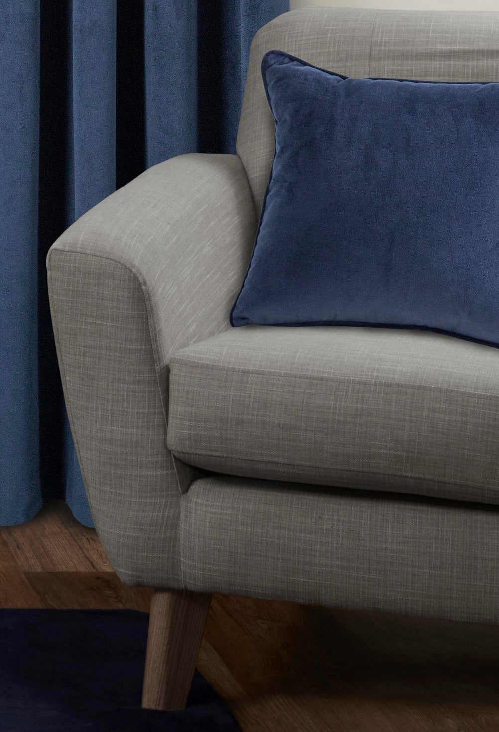 Oxford Velvet Cushion Cover 55x55cm - Navy Blue