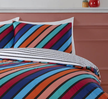 Multi Striped Duvet Cover Set, King, Multi