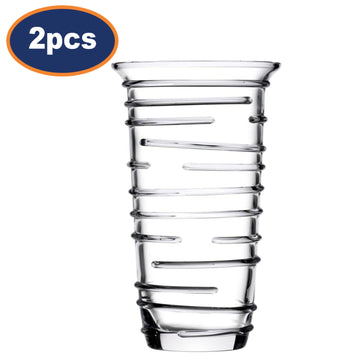 2Pcs 30cm Ribbed Design Crystalline Escape Decorative Vase