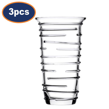 3Pcs 30cm Ribbed Design Crystalline Escape Decorative Vase