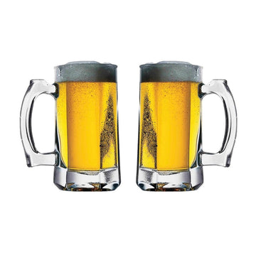 Set of 2 Beer Drinking Glass Mugs Bar Drinkwares