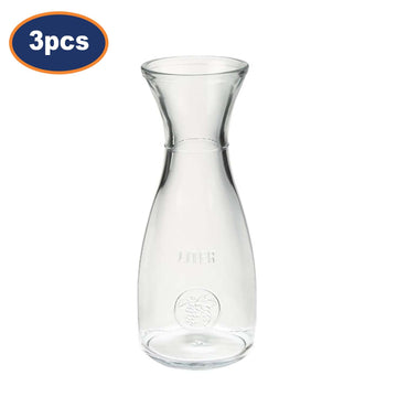 3Pcs 1L Clear Glass Grape Design Carafes