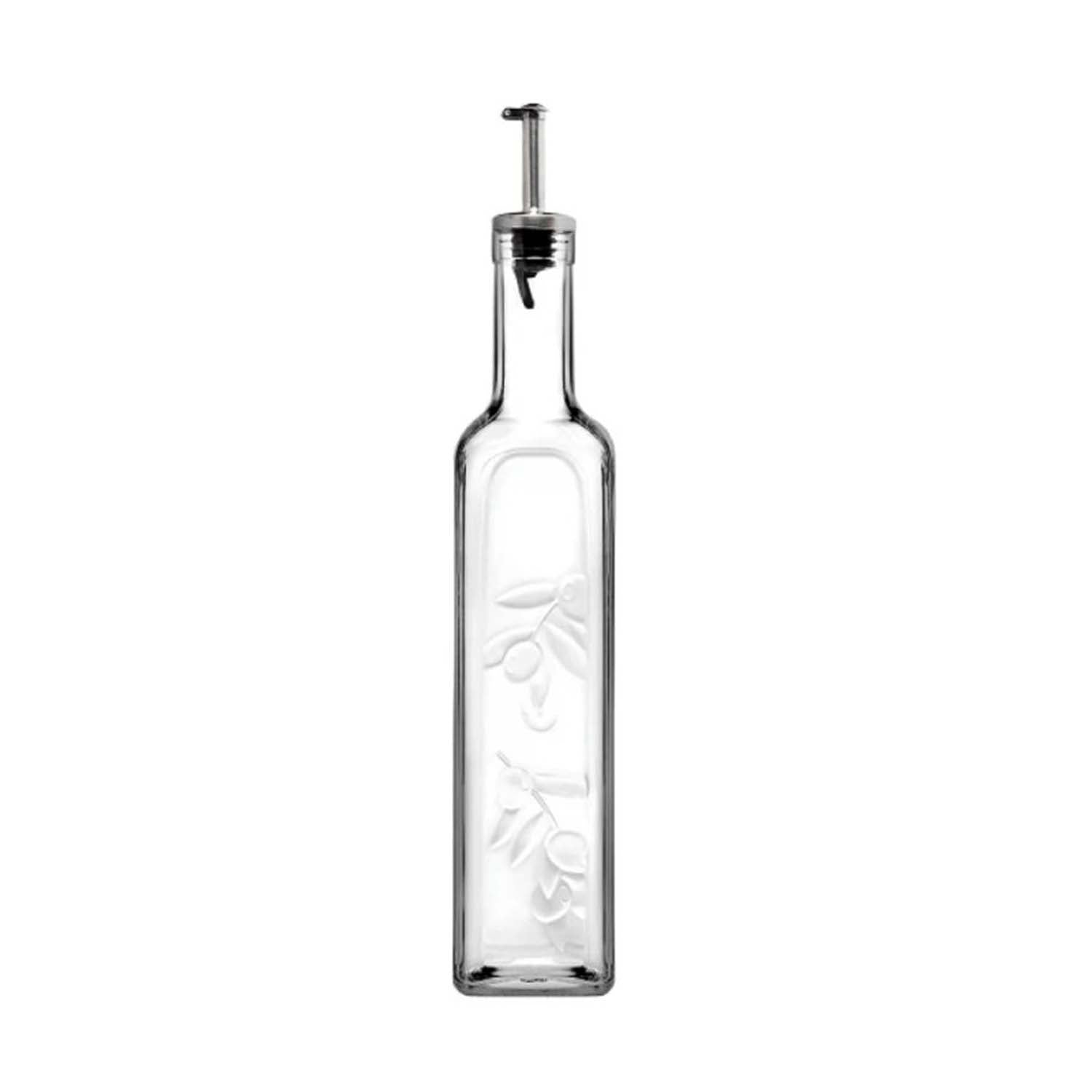 500ml Bottle with Metal Pourer Oil Vinegar Glass Dispenser