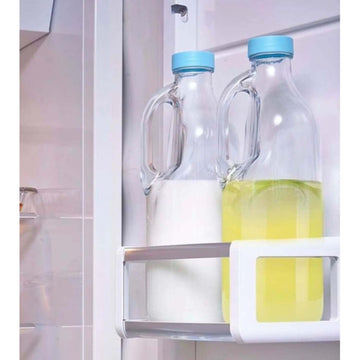 1.4L Clear Glass Bottle With Handle & Reusable Plastic Cap