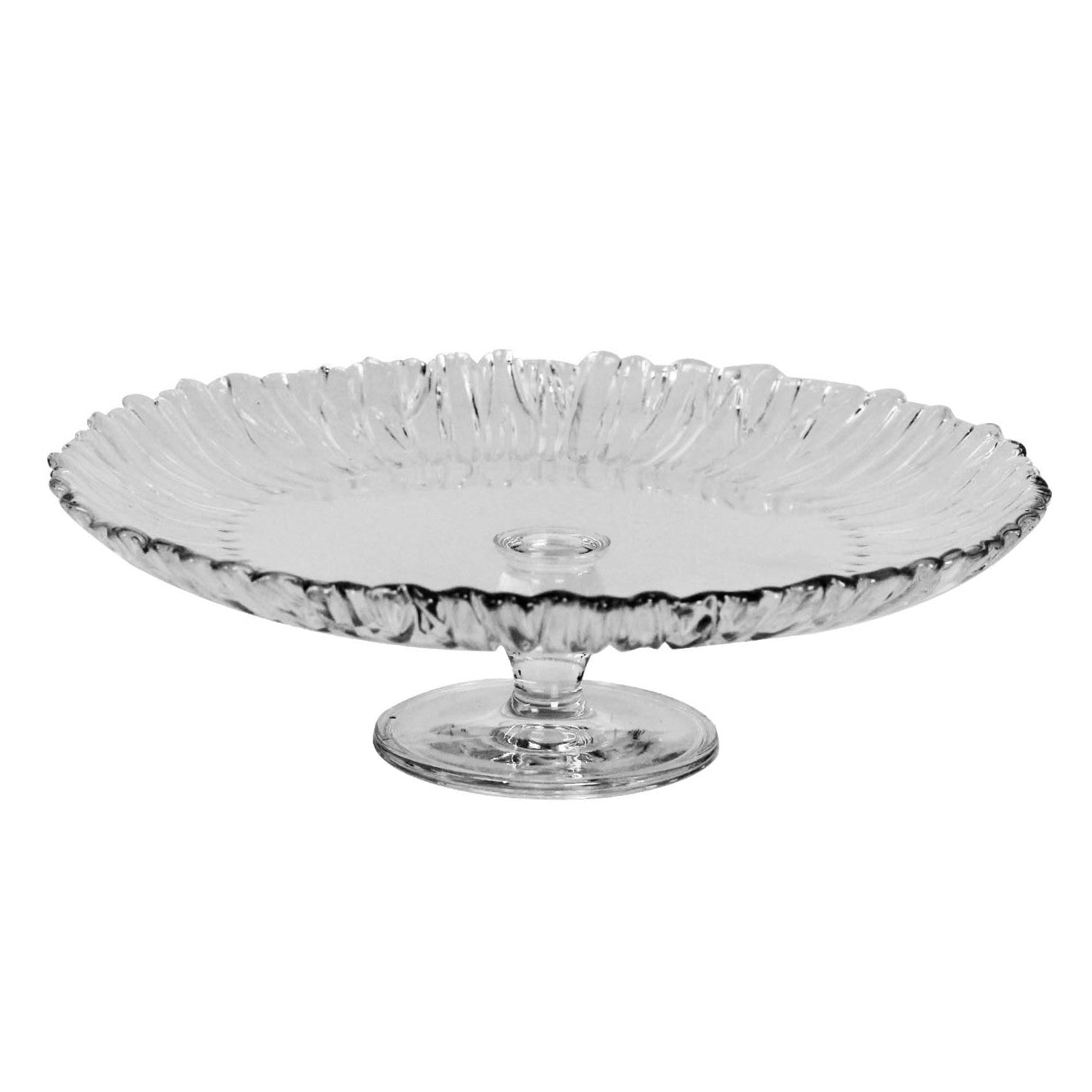 Pasabahce Large Glass Cake Stand on Pedestal