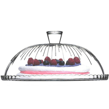 Clear Glass Dome Plate 30cm with Lid