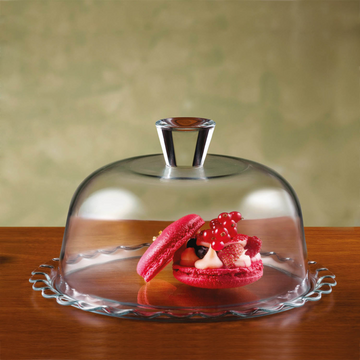 Vintage Glass Cake Stand with Dome Lid