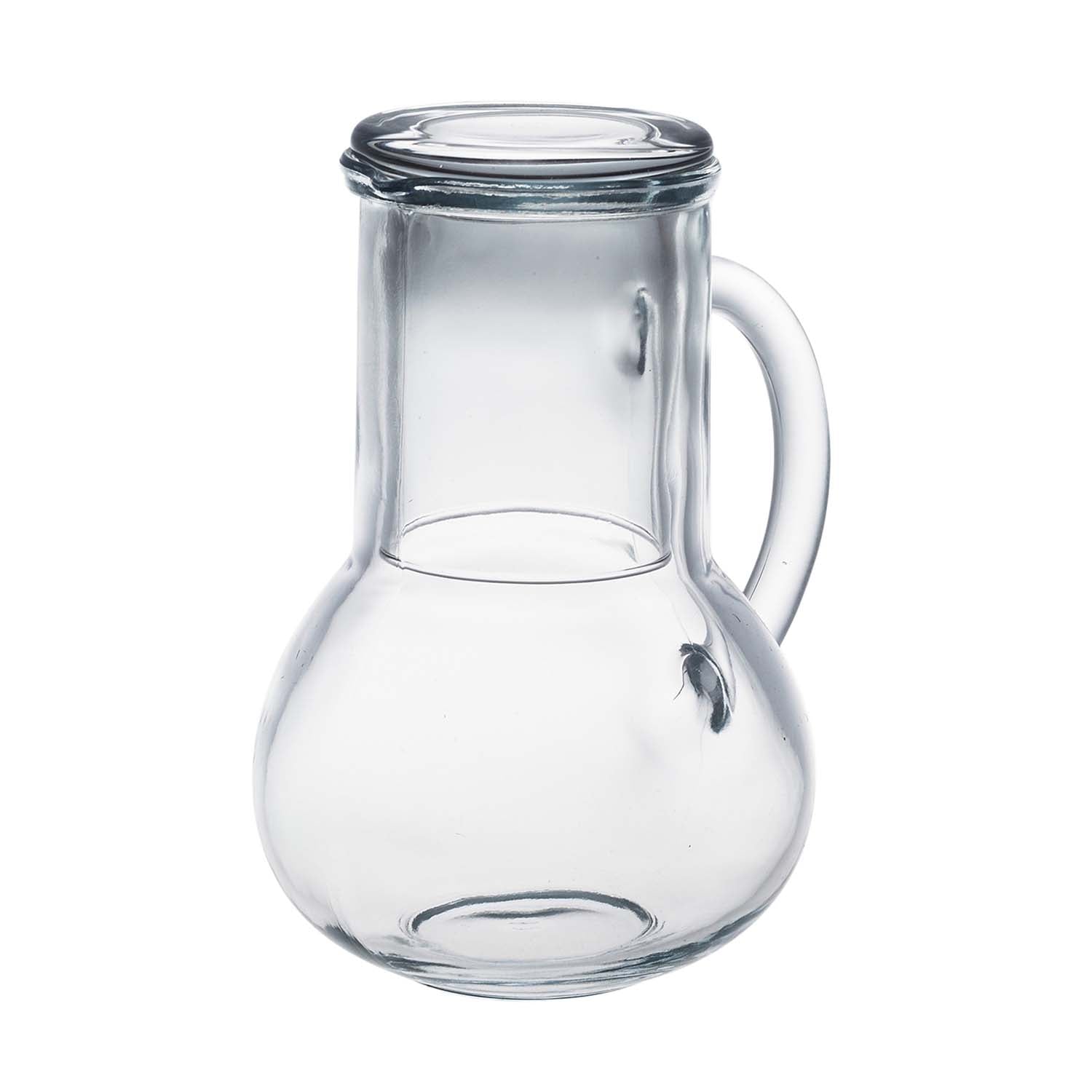 1L Clear Glass Jug With Handle & 230ml Cup Lid