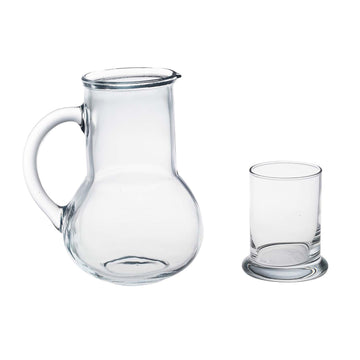 1L Clear Glass Jug With Handle & 230ml Cup Lid