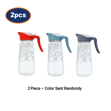 2Pcs 1.6L Clear Glass Pitcher
