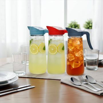 2Pcs 1.6L Clear Glass Pitcher