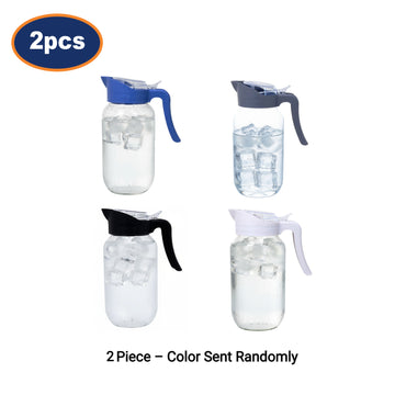 2Pcs 1.5L Clear Glass Pitcher