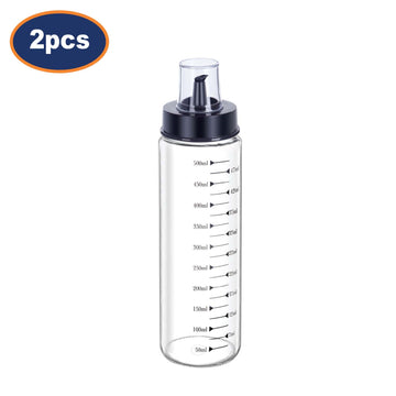 2Pcs 500ml Clear Glass Oil Bottle