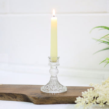 Paisley Clear Glass Candle Holder